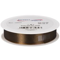 Produkt Brązowa wstążka z tafty na rolce, uniwersalna do dekoracji, szerokość 25 mm, długość 50 m