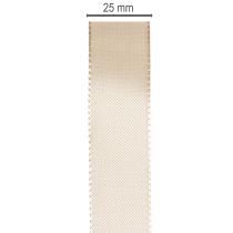 Produkt Wstążka dekoracyjna satynowa beżowa tafta 25mm 50m