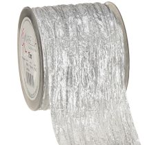 Produkt Wstążka dekoracyjna wstążka prezentowa wstążka stołowa srebrna lekka 75mm 15m