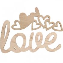 Serca &quot;Love&quot; ozdoba drewniana naturalna z tabliczką ozdobną na magnes 20,5/25cm 6 sztuk