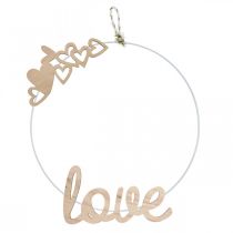 Produkt Serca &quot;Love&quot; ozdoba drewniana naturalna z tabliczką ozdobną na magnes 20,5/25cm 6 sztuk