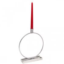 Produkt Ozdobny pierścień metalowy świecznik antyczne srebro Ø25cm W30,5cm