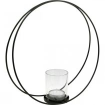 Produkt Ozdobny okrągły świecznik metalowy świecznik czarny Ø35cm