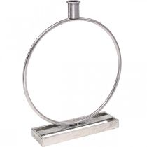 Produkt Ozdobny pierścień metalowy świecznik antyczne srebro Ø25cm W30,5cm