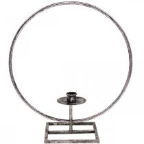 Produkt Pierścionek dekoracyjny metalowy świecznik srebrny shabby chic Ø32cm