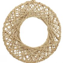 Pierścień dekoracyjny pokryty jutą dekoracja wisząca dekoracja boho natura Ø28cm 4szt