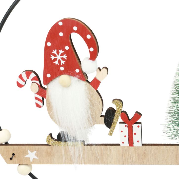 Produkt Ozdobny pierścionek metalowy krasnal ozdobny wieszak świąteczny Ø21,5cm 2 sztuki