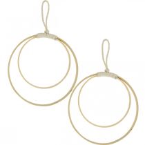 Produkt Pierścionek do zawieszenia, DIY, dekoracja okna, styl boho, podwójny pierścień naturalne kolory Ø20/15cm 4 szt