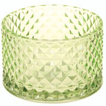 Produkt Dekoracyjna misa szklana świecznik na tealighty zielony retro Ø10,5cm 2szt