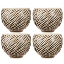 Produkt Miska dekoracyjna ceramiczna spiralna beżowo-brązowa Ø9cm 4szt