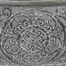Produkt Miska dekoracyjna metalowa owalna wzór szara 25,5/29/34,5 cm zestaw 3 szt.