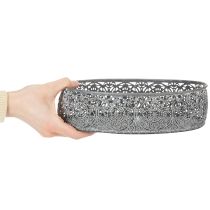 Produkt Miska dekoracyjna metalowa owalna wzór szara 25,5/29/34,5 cm zestaw 3 szt.