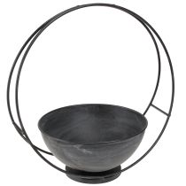 Produkt Dekoracyjna metalowa miska z ozdobnym pierścieniem w kolorze antracytowym Ø22,5cm W33cm