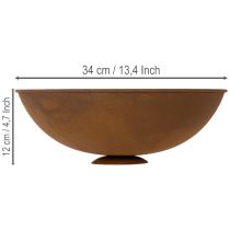 Produkt Dekoracyjna metalowa miska, rdzawa, dekoracja vintage, Ø34cm, wys. 12cm