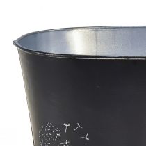 Produkt Miska dekoracyjna metalowa owalna w kolorze czarno-srebrnym kwiaty 20,5×12,5×12cm