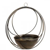 Ozdobna miska do wiszącego kosza na kwiaty metalowa Ø31cm W55,5cm