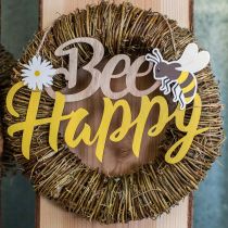 Produkt Ozdobny znak pszczółka „Bee Happy” letnia dekoracja drewniana 31×18cm 2szt