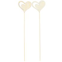 Produkt Ozdobne serduszka w kształcie korka czerwono-białe dekoracja drewniana 7,5×6,5cm 12 szt