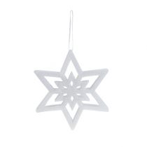 Gwiazda dekoracyjna biała, śnieżna 28cm dł.40cm 1szt