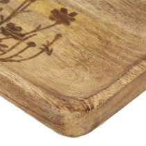 Produkt Dekoracyjna taca z drewna mango z kwiatowym wzorem 25×20cm