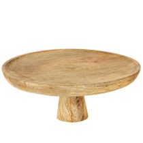 Produkt Talerz dekoracyjny drewno z nóżką stojak na ciasto optyka naturalna Ø25cm