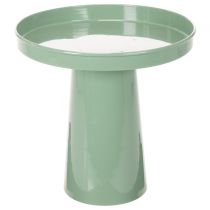 Produkt Dekoracyjny talerz metalowy, zielony, okrągła podstawa, tacka na kompozycje kwiatowe, 20 cm