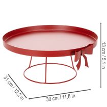 Produkt Taca dekoracyjna na stojaku z metalową kokardą, 30 cm, zestaw 2 szt.