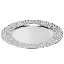 Produkt Talerz dekoracyjny okrągły plastikowy talerz dekoracyjny srebrny Ø33cm