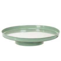 Produkt Okrągły zielony talerz dekoracyjny na podstawce do aranżacji stołu, 30cm