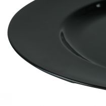 Produkt Talerz dekoracyjny czarny płaski błyszczący plastik Ø28cm W2cm