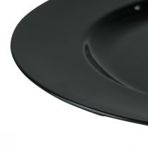 Produkt Talerz dekoracyjny czarny płaski błyszczący plastik Ø28cm H2cm