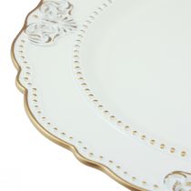 Produkt Talerz dekoracyjny okrągły plastikowy talerz w kolorze starego złota Ø33cm