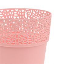 Doniczka dekoracyjna plastikowa różowa Ø13cm H13,5cm 1szt.