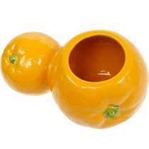 Doniczka dekoracyjna pomarańczowa ceramiczna waza cytrusowa letnia dekoracja