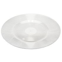 Produkt Talerz dekoracyjny z rowkami talerz plastikowy talerz plastikowy przezroczysty Ø33cm