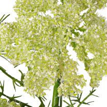 Produkt Koperkowa sztuczna roślina z długą łodygą, kwiat łąkowy zielony biały 87cm