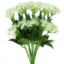 Koper kwitnący, sztuczne zioła, roślina ozdobna zielony, biały 49cm 9szt