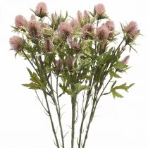 Oset Sztuczny kwiat łodygi różowy 10 główek 68cm 3szt.