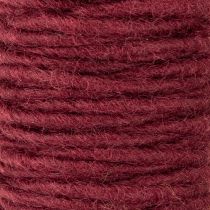 Produkt Nić do knotów, sznurek wełniany, Bordeaux, sznurek 55 m, florystyka, rękodzieło, majsterkowanie