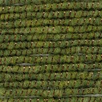 Produkt Zielony wełniany sznurek ze złotą nicią, 5m x 5mm z drutem, do dekoracji i rękodzieła