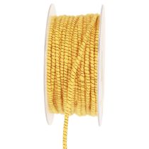 Nitka wełniana z drutem filcowym mika żółty brąz Ø5mm 33m