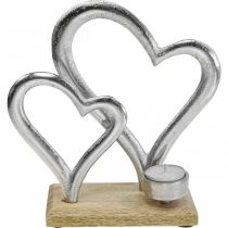 Produkt Świecznik na tealight serce metalowa dekoracja dekoracja stołu drewno 22cm