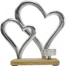 Produkt Świecznik na tealight serce metalowa dekoracja dekoracja stołu drewno 22cm