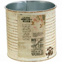 Produkt Doniczka Kremowa Metalowa Shabby Chic Ø11cm W10,5cm