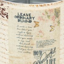 Produkt Doniczka metalowa kremowa w stylu shabby chic Ø11cm wys. 10,5cm
