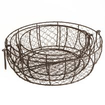 Produkt Miska druciana z uchwytem brązowa Ø35/30/25cm zestaw 3 szt.