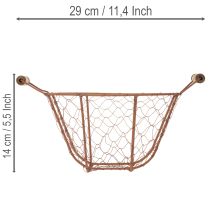 Produkt Koszyk metalowy w stylu vintage, okrągły, z drewnianymi uchwytami, wykończenie rdzawe, Ø22 cm