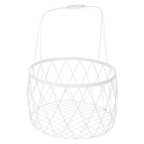 Produkt Koszyk druciany z uchwytem, metal biały, Ø25/30/35 cm, zestaw 3 szt.