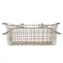 Produkt Kosz druciany z uchwytami szary 34×20,5cm / 38×24,5cm zestaw 2 szt.