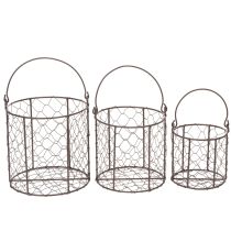 Produkt Zestaw koszyków drucianych idealny do dekoracji i ogrodu, 25 cm, 1 zestaw